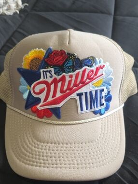 Beige Trucker Hat for Kids